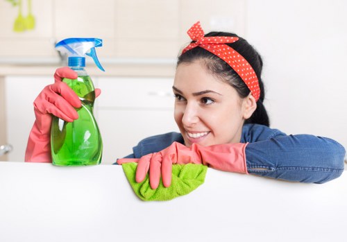 Professional office cleaning equipment in a Docklands office
